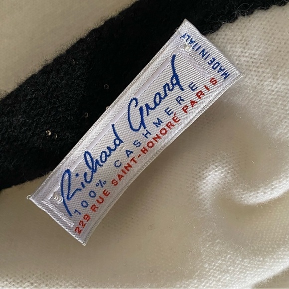 Richard Grand Long Cashmere Cardigan Sweater in Ivory Black, size M NWT - Picture 13 of 16